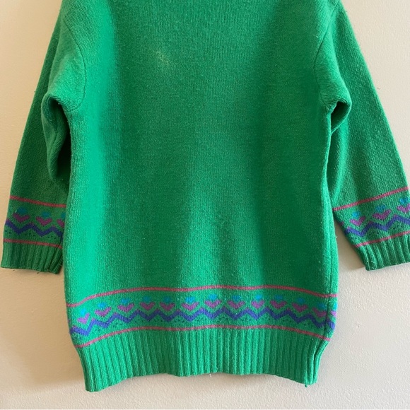 *Rare* Vintage O12 Benetton Wool 3/4 Sleeve Sweater w Chipmunk Characters - Picture 12 of 16
